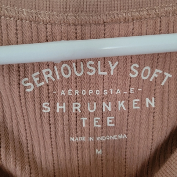 Aeropostale Seriously Soft Shrunken Tee (2) M white chocolate malt - Picture 4 of 7